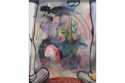 Hangballetjes (2020) | 50 x 40 cm | oil - acrylic & paint markers on canvas
