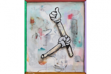 Thumbs up (2019) | 60 x 50 cm | oil - acrylic & paint markers on canvas