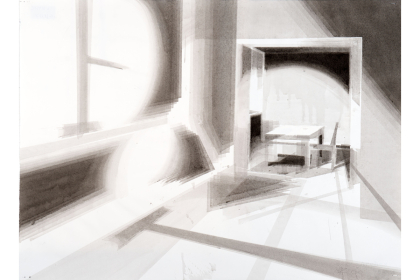A contemplative light (2014 ) | 55 x 75 cm | East-Indian indian ink on paper (framed)