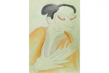 Samuraï drawing #5 (2020) | 29,7 x 21 cm | pastel & carbon 