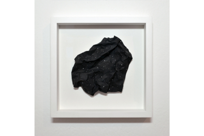 Topologie du vide XXIV (2017) | 35 x 35 x 4 cm | black stone & acrylic on paper (framed) 