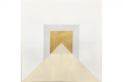 Untitled_b (2020) | 25 x 25 cm | graphite - acrylic - gold leaf on paper (framed)