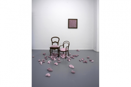Contamination textile rose (2009) | 58 x 53 cm | mixed media